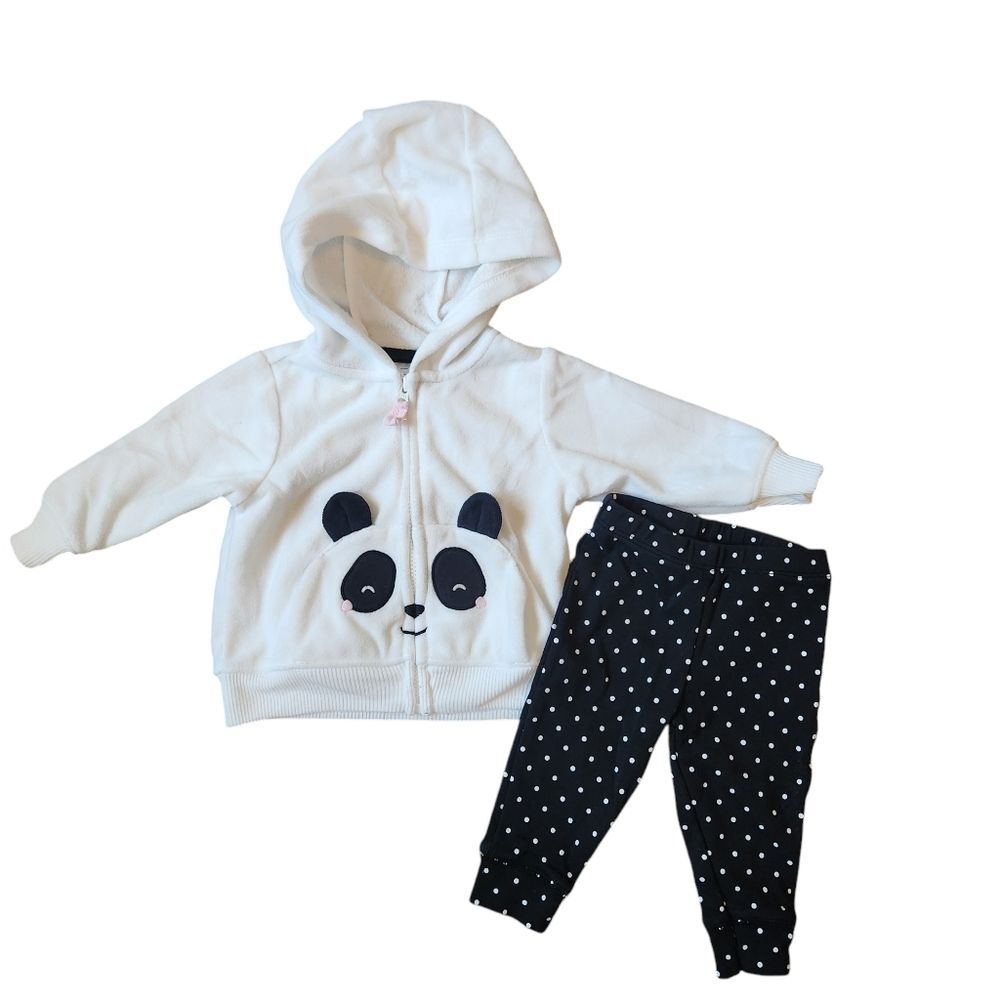 Carter's 2-piece Panda Hoodie and Pants Set Size 3 months Black & White